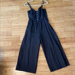 Madewell Black Linen Jumpsuit